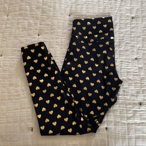 DYI Black and Gold heart leggings